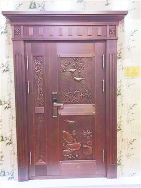智能锁子母铜门