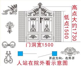 别墅铝艺庭院门设计图