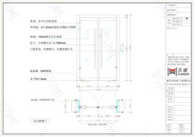 办公楼侧门、餐厅正门、餐厅侧门地弹门设计图 