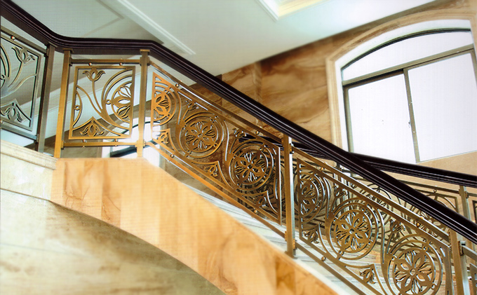 别墅楼梯-铜楼梯